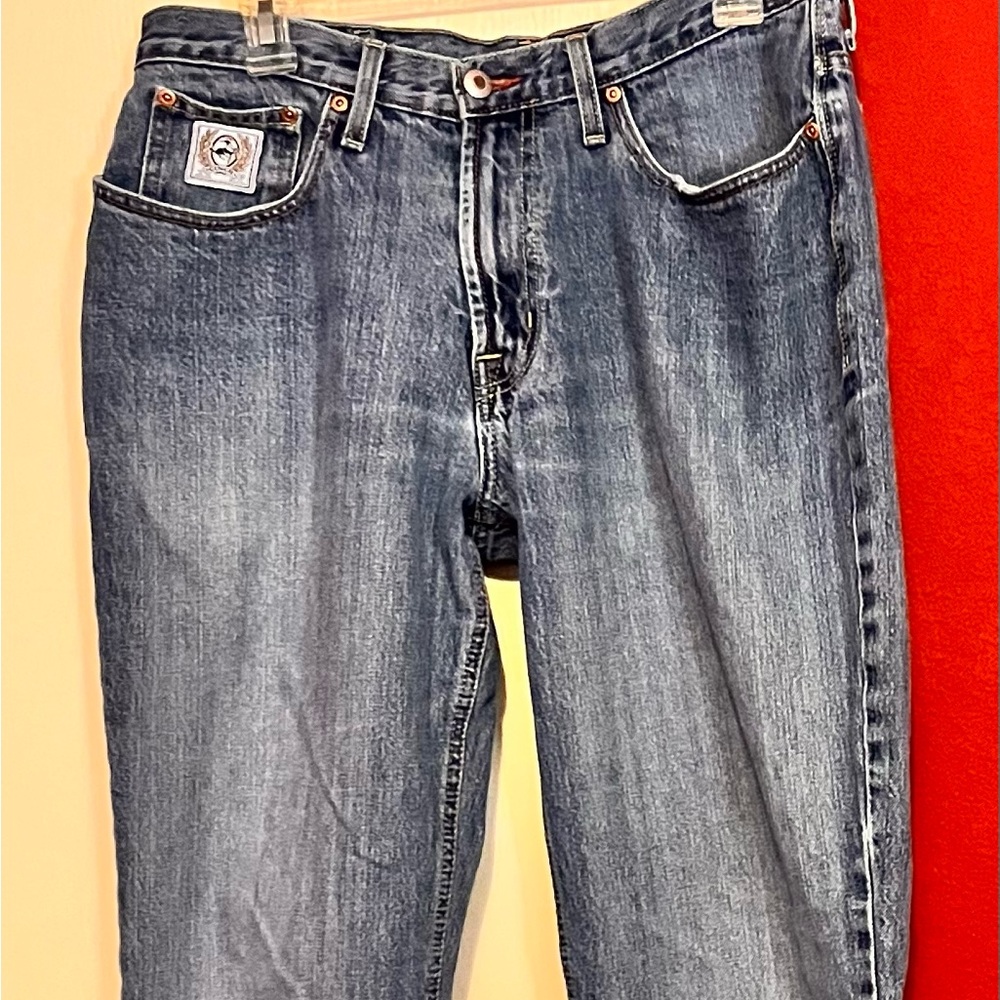 Cinch Men's Blue Jeans.  White label. Bootcut, Relaxed Fit.  Size 34X32